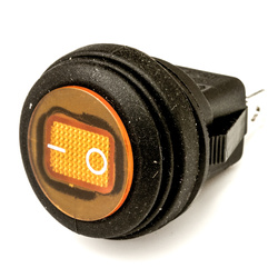 Włącznik hermetyczny podświetlany żółty okrągły 12/24V LED