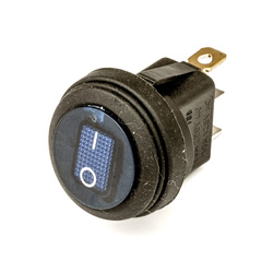 Włącznik hermetyczny niebieski okrągły 12/24V LED