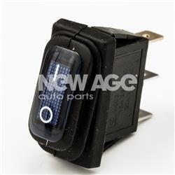 Włącznik hermetyczny podświetlany niebieski prostokątny 12/24V