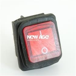 Włącznik hermetyczny podświetlany czerwony kwadratowy 12V