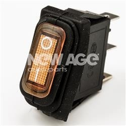 Włącznik hermetyczny podświetlany żółty prostokątny 12/24V