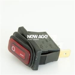 Włącznik hermetyczny podświetlany czerwony prostokątny 24V