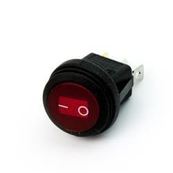 Wyłącznik hermetyczny podświetlany czerwony okrągły 12/24V LED