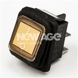 Włącznik hermetyczny podświetlany żółty kwadratowy 12/24V