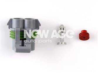 Wtyk 2-krotny seria 6,3 mm z uszczelkami przewodu