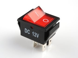 Włącznik podświetlany duży czerwony 12V (1 szt.)
