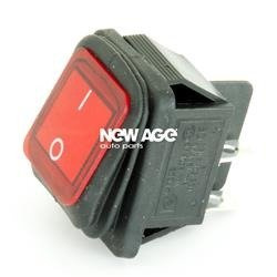 Wyłącznik hermet. podświetl. czerw. kwadratowy 24V