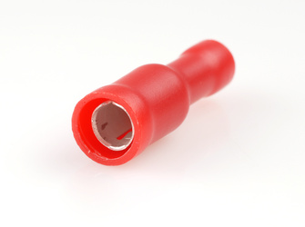 Gniazdo okrągłe fi. 4 mm czerwone (100 szt)